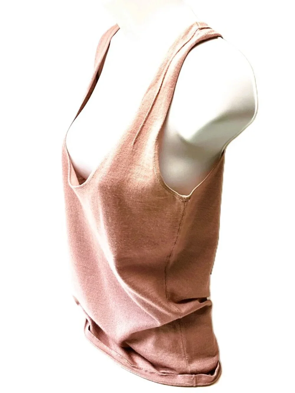 VNT Gianni Versace Cashmere Silk Knit Tank Top Pink Sleeveless Scoop Neck IT42